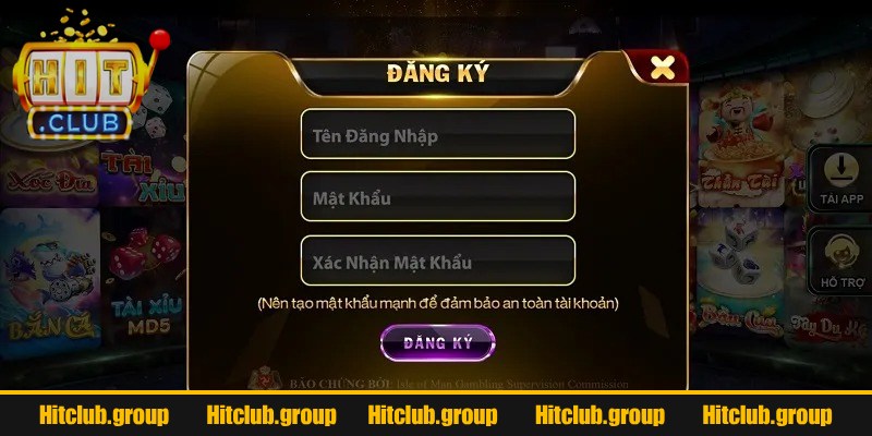 Truy cập trang chủ để đăng ký Hitclub